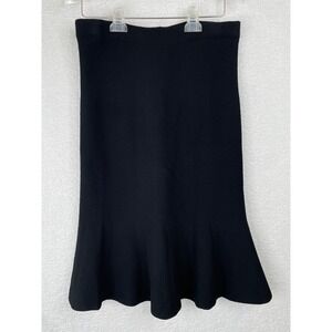 Rachel Rachel Roy Black Textured Knit Trumpet Midi Skirt Womens Size Medium